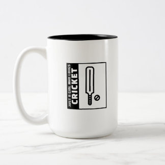 just a girl who loves cricket Two-Tone coffee mug