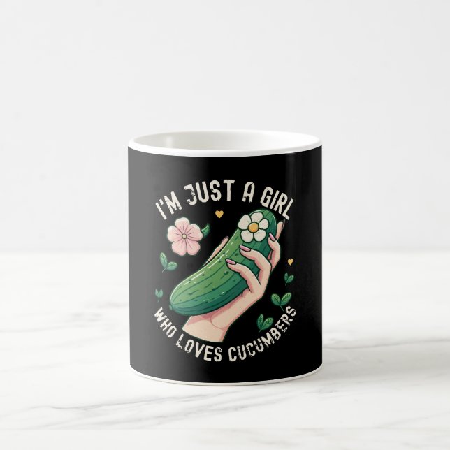 Just A Girl Who Loves Cucumbers - Funny Vegetarian Coffee Mug (Center)