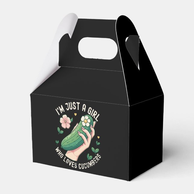 Just A Girl Who Loves Cucumbers - Funny Vegetarian Favor Box (Front Side)