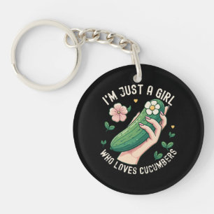 Just A Girl Who Loves Cucumbers - Funny Vegetarian Keychain