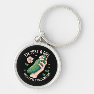 Just A Girl Who Loves Cucumbers - Funny Vegetarian Keychain