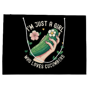 Just A Girl Who Loves Cucumbers - Funny Vegetarian Large Gift Bag