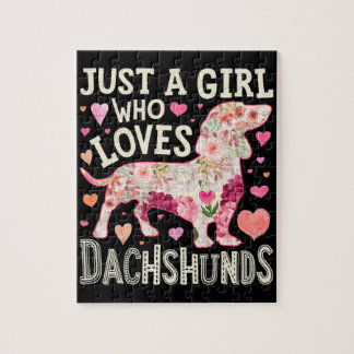 Just A Girl Who Loves Dachshunds Dog Jigsaw Puzzle