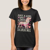 Just A Girl Who Loves Dachshunds Dog Silhouette