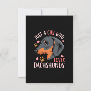 Just A Girl Who Loves Dachshunds Thank You Card