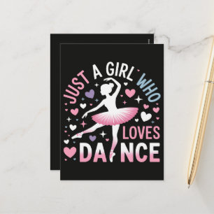 Just a Girl who Loves Dance Holiday Postcard