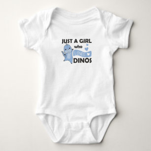 Just A Girl Who Loves Dinos Sweet Dinosaur Baby Bodysuit