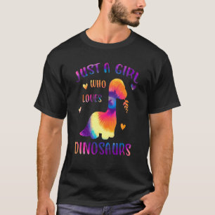 Just A Girl Who Loves Dinosaurs Colourful Tie Dye  T-Shirt