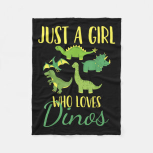 Just A Girl Who Loves Dinosaurs Fleece Blanket