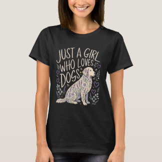 Just A Girl Who Loves Dogs Floral Golden Retriever T-Shirt