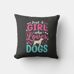 Just A Girl Who Loves Dogs Throw Pillow
