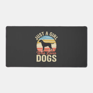 Just a Girl Who Loves Dogs Vintage Dog Lover Desk Mat