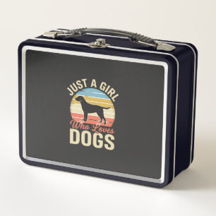 Just a Girl Who Loves Dogs Vintage Dog Lover Metal Lunch Box
