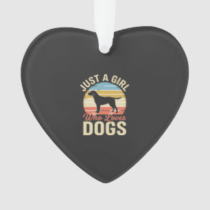 Just a Girl Who Loves Dogs Vintage Dog Lover Ornament