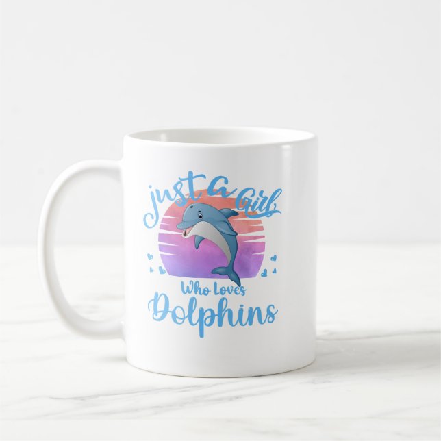 Just A Girl Who Loves Dolphins Costume For Girls L Coffee Mug (Left)