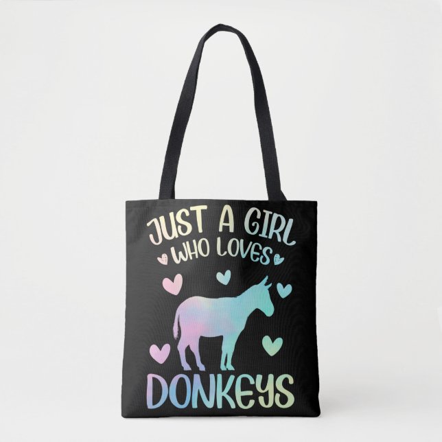 Just A Girl Who Loves Donkeys Tote Bag (Front)