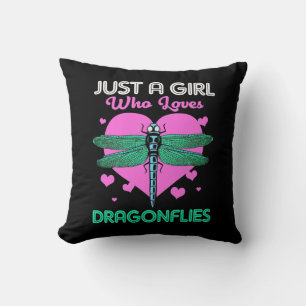 Just A Girl Who Loves Dragonflies Throw Pillow