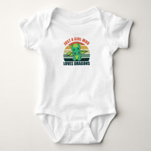 Just A Girl Who Loves Dragons Cute Animals Vintage Baby Bodysuit