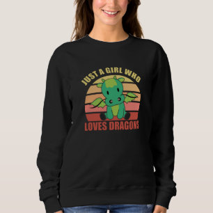 Just A Girl Who Loves Dragons Cute Animals Vintage Sweatshirt