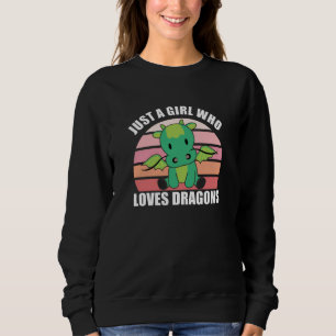 Just A Girl Who Loves Dragons Cute Animals Vintage Sweatshirt
