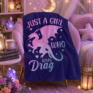 Just A Girl Who Loves Dragons - Fantasy Dragon Sherpa Blanket