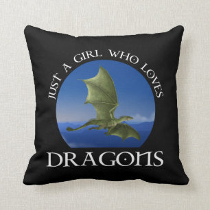 Just A Girl Who Loves Dragons Throw Pillow