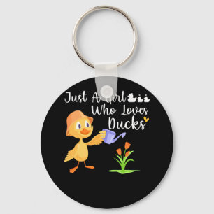 Just a Girl Who Loves Ducks Cute Duck Lover Owner Keychain