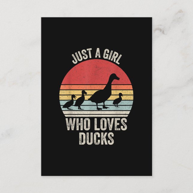 Just A Girl Who Loves Ducks Duck Owner Lover Enclosure Card (Front)