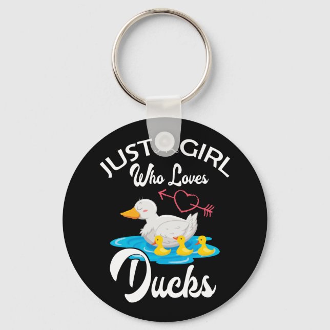 Just A Girl Who Loves Ducks Duck Owner Lover Gift Keychain (Front)