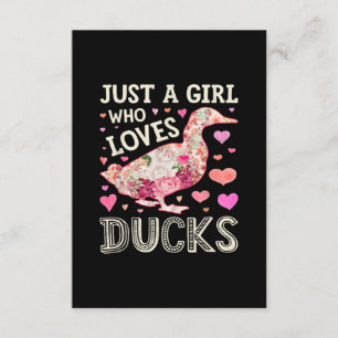 Just A Girl Who Loves Ducks Funny Duck Silhouette Enclosure Card