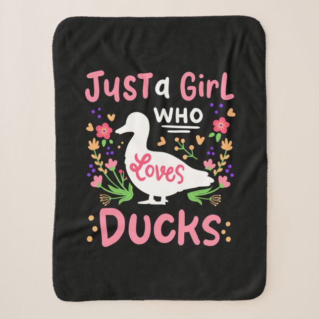 Just A Girl Who Loves Ducks Sherpa Blanket (Front)