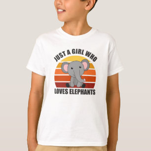 Just A Girl Who Loves Elephants Cute Animals Pink T-Shirt