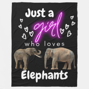 Just A Girl Who Loves Elephants Fleece Blanket