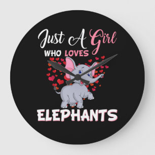 Just A Girl Who Loves Elephants Gifts Large Clock