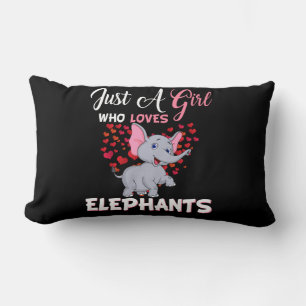 Just A Girl Who Loves Elephants Gifts Lumbar Pillow