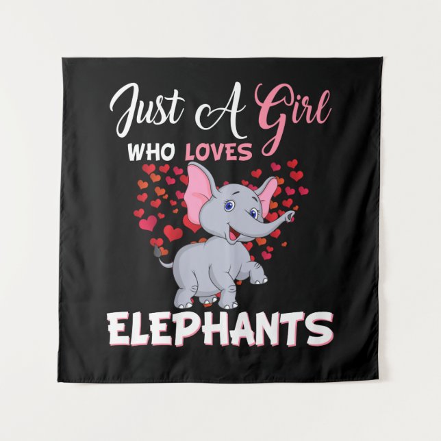 Just A Girl Who Loves Elephants Gifts Tapestry (Front)