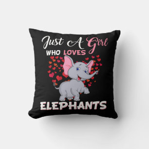 Just A Girl Who Loves Elephants Gifts Throw Pillow