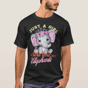 Just A Girl Who Loves Elephants Raglan Baseball T-Shirt