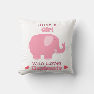 Just A Girl Who Loves Elephants Throw Pillow