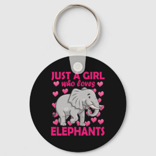 Just a Girl who Loves Elephants Zoo Elephant conse Keychain