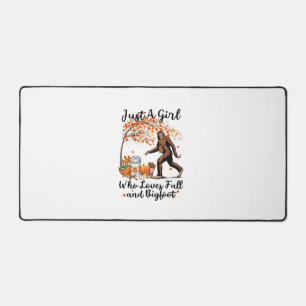 Just A Girl Who Loves Fall And Bigfoot Gift Thanks Desk Mat