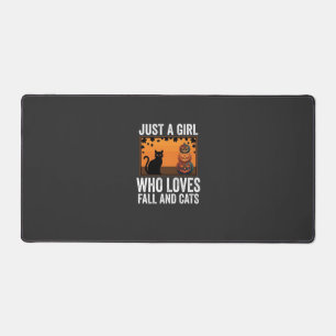 Just a Girl Who Loves Fall and Cats_1 Desk Mat