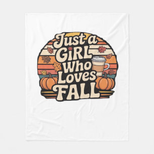 Just A Girl Who Loves Fall Classic T-Shirt.png Fleece Blanket