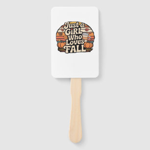 Just A Girl Who Loves Fall Classic T-Shirt.png Hand Fan