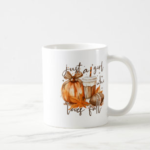 Just A Girl Who Loves Fall Coquette Pumpkin Season Coffee Mug