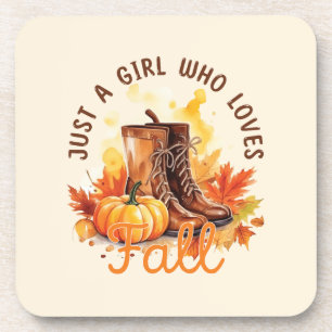Just A Girl Who Loves Fall – Cozy Autumn Vibes Coaster