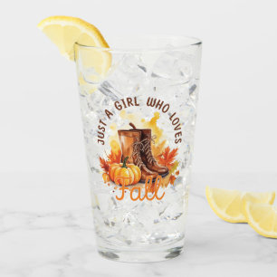 Just A Girl Who Loves Fall – Cozy Autumn Vibes Glass