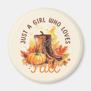 Just A Girl Who Loves Fall – Cozy Autumn Vibes Magnet