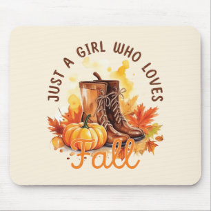 Just A Girl Who Loves Fall – Cozy Autumn Vibes Mouse Pad