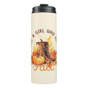 Just A Girl Who Loves Fall – Cozy Autumn Vibes Thermal Tumbler